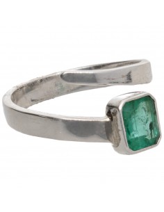 Faceted Emerald Ring in 925... 2