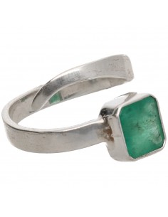 Faceted Emerald Ring in 925... 2