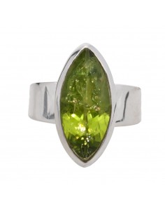 Faceted Peridot Ring in 925...