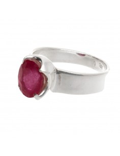 Bague rubis à facettes en... 2