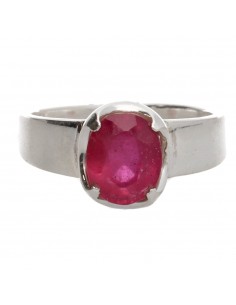 Bague rubis à facettes en...