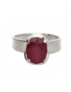 Faceted Ruby Ring in 925...