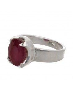 Faceted Ruby Ring in 925... 2