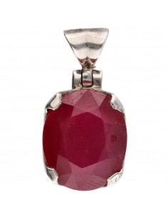 Faceted Ruby Pendant in 925...