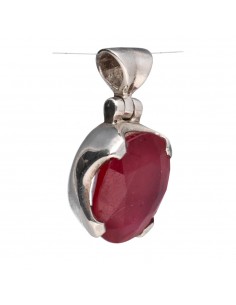 Faceted Ruby Pendant in 925... 2