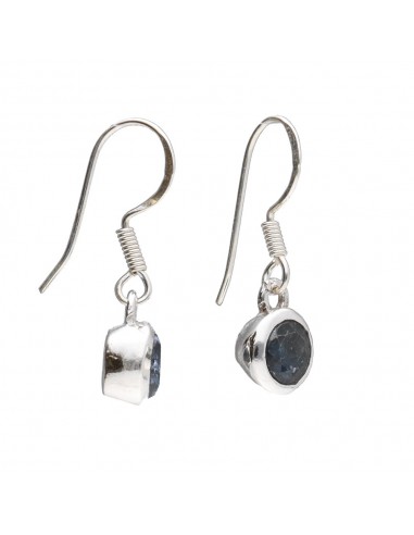 Pendientes de Zafiro Círculo en Plata...