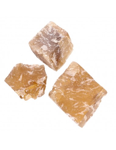 Calcite brute dorée de couleur miel