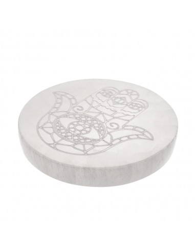 Placa circular de Selenite Mão de Fátima