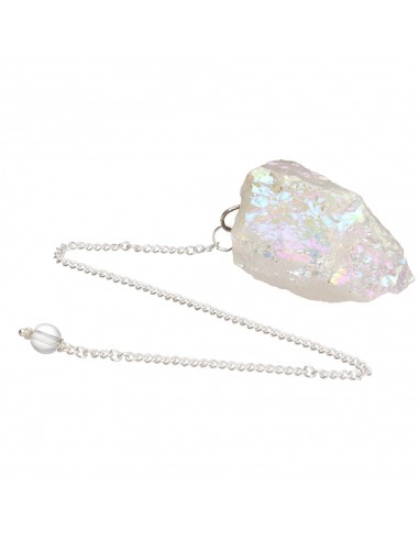 Rough White Aqua Aura Quartz Pendulum...