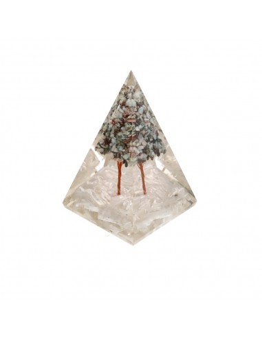 Sélénite Orgonite Pyramide en résine...