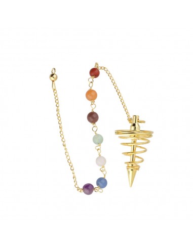 Péndulo Espiral de Bronce con Chakras...