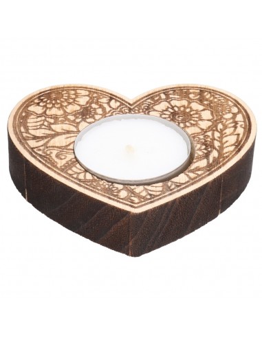 Bougeoir à fleurs en forme de coeur