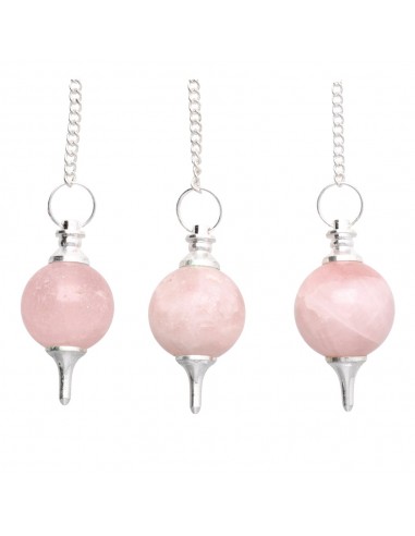 Pendule argenté en quartz rose Mermet...