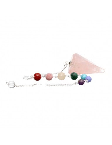 Faceted Rose Quartz Pendulum with...