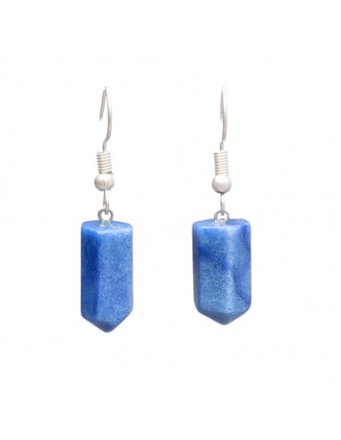 Silver Plated Blue Quartz Dyed Earrings