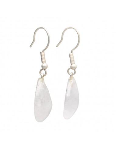 Silver Plated White Quartz Drop Earrings