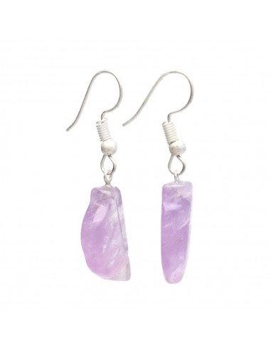Silver Plated Amethyst Leaf Earrings