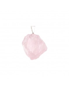 Pendentif en quartz rose brut