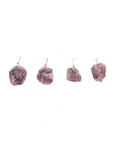 Pendentif en mica lépidolite brut