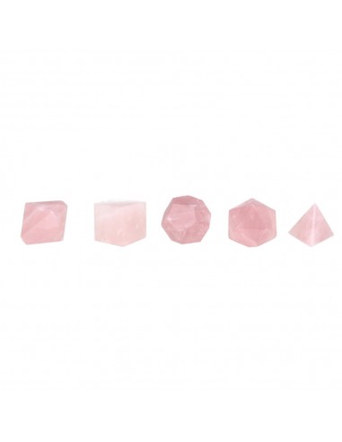 Platonic Shapes Pack of Rose Quartz