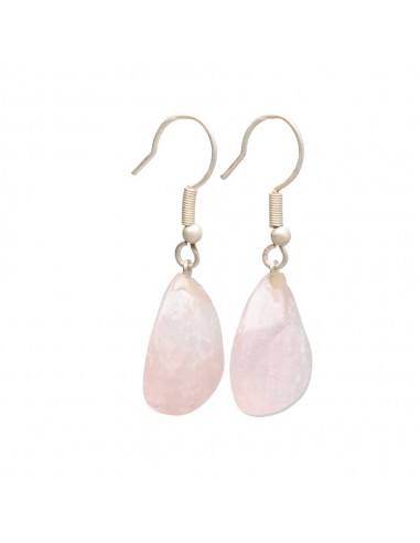 Silver Plated Rose Quartz Drop Earrings