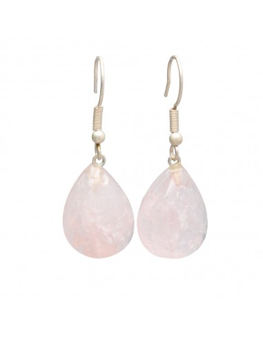Silver Plated Rose Quartz Drop Earrings