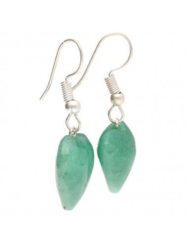 Aventurine Heart Earrings in Silver...