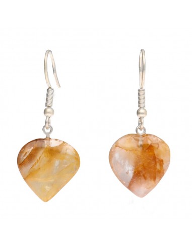 Hematoid Quartz Heart Earrings in...