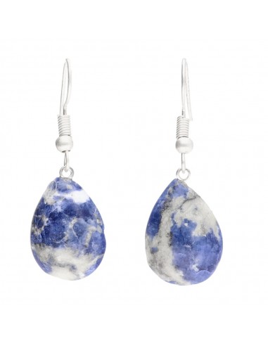 Silver Plated Sodalite Drop Earrings