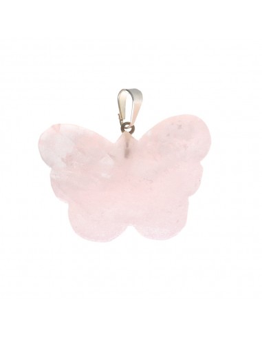 Pendentif papillon en quartz rose
