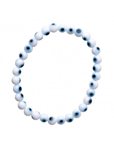 Bracelet Oeil de Turc blanc 6mm