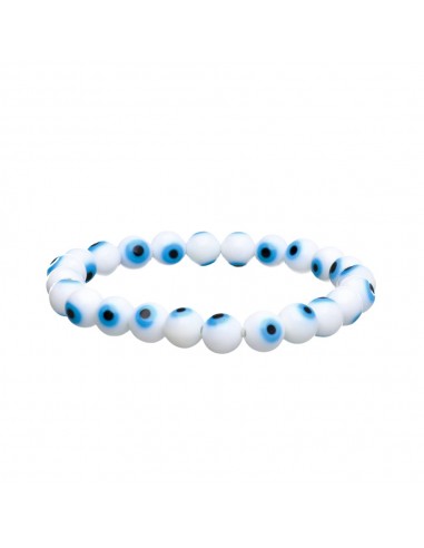 Pulseira de olho turco branco 8mm