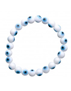 Turkish Eye Bracelet White 8mm 2