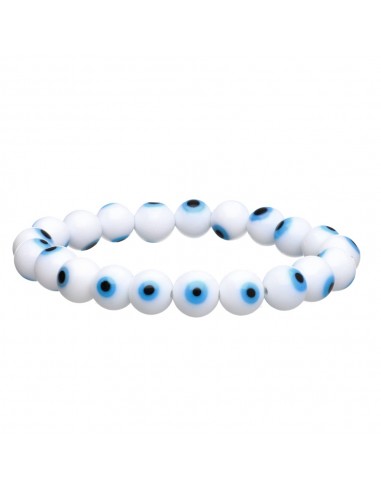 Bracelet Oeil de Turc blanc 10mm