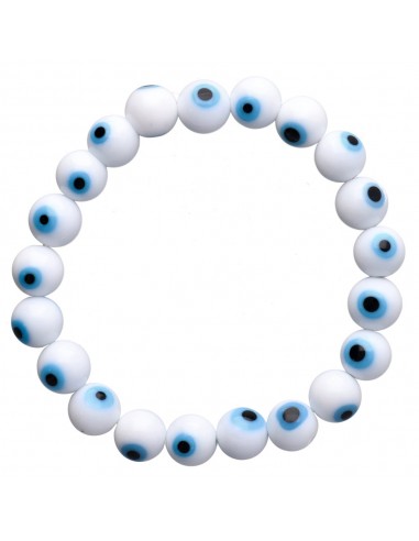 Bracelet Oeil de Turc blanc 10mm