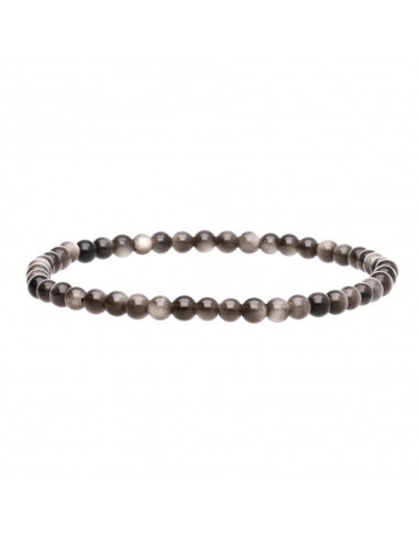Pulsera de Obsidiana Plateada 4mm