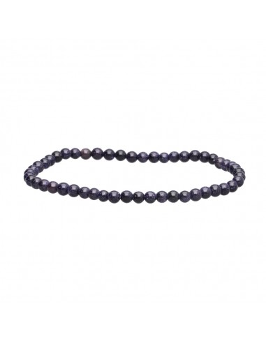 Pulseira de pedra dourada azul 4mm
