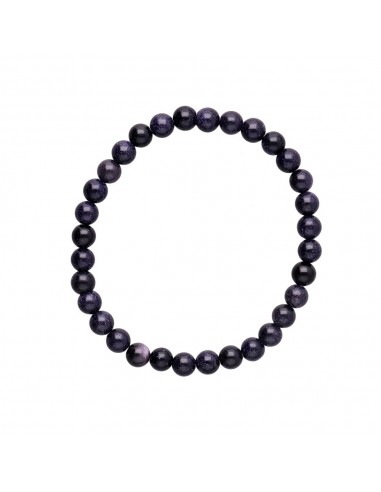 Pulseira de pedra dourada azul 6mm