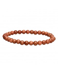 Pulseira de pedra dourada 6mm