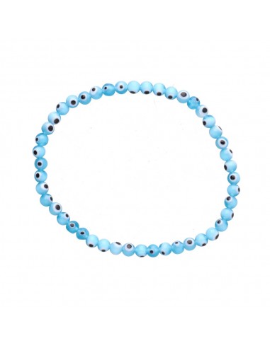 Bracelet Oeil de Turc Bleu clair 4mm