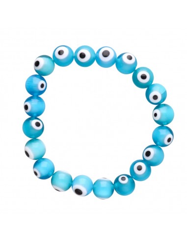 Turkish Eye Bracelet Light Blue 10mm
