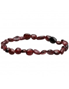 Bracelet grenat plaqué rhodium