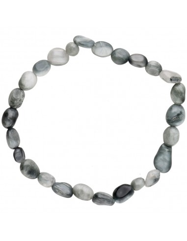 Bracelet œil de chat plaqué rhodium