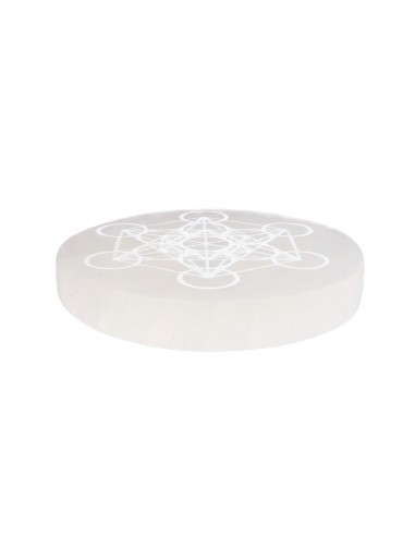 Plaque circulaire en sélénite Metatron