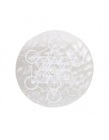 Plaque circulaire en sélénite Metatron