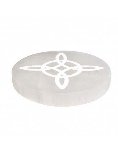 Selenite Witches' Knot Circular Plate