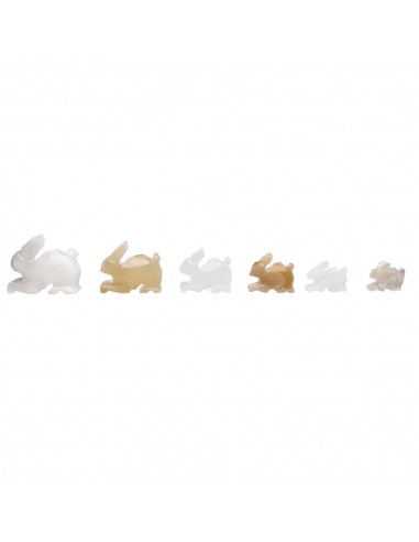 Famille de lapins en calcite multicolore