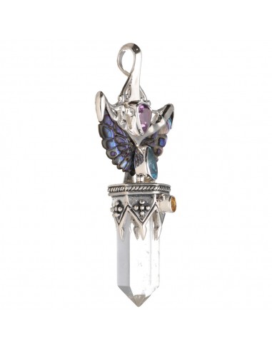 Pendentif Ailes de nacre en argent...