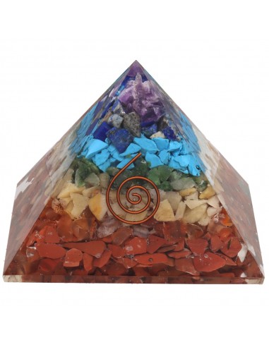 Resin Chakra Pyramid with Spiral 7x7cm