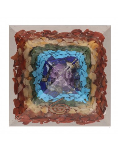 Resin Chakra Pyramid with Spiral 7x7cm